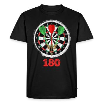 Fléchettes 180 jeu de fléchettes 180 en fléchettes - T-shirt Premium bio Homme - noir - Devant - Nico (187cm)