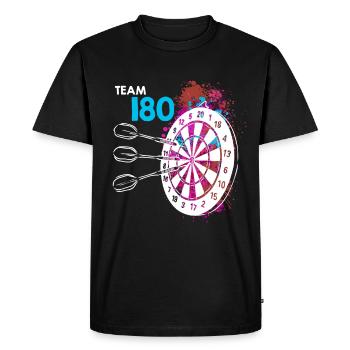 Team 180 Fléchettes 180 fléchettes 180 en fléchettes - T-shirt Premium bio Homme - noir - Devant - Nico (187cm)