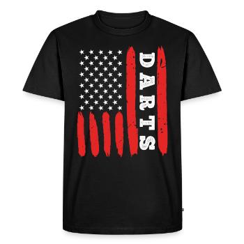 Dart USA Flag US Fan Darts - Men's Premium Organic T-Shirt - black - Front - Nico (187cm)