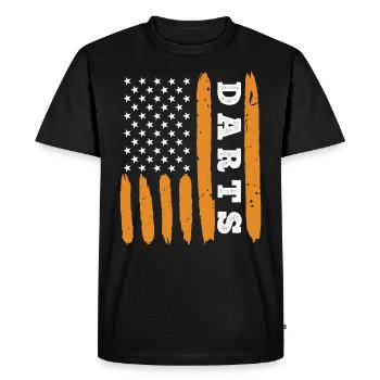 Dart USA Flag US Fan Darts - Men's Premium Organic T-Shirt - black - Front - Nico (187cm)