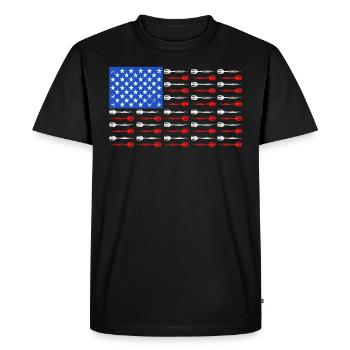 Dart Master USA Darts Arrows - Men's Premium Organic T-Shirt - black - Front - Nico (187cm)