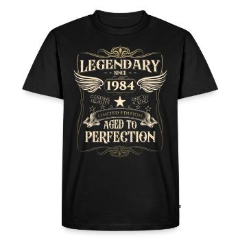 Legendary since 1984 38th birthday gift Awesome - Men's Premium Organic T-Shirt - black - Front - Nico (187cm)