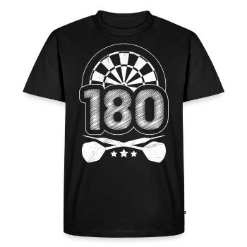 Fléchettes 180 Fléchettes Darts Vol 180 Dart - T-shirt Premium bio Homme - noir - Devant - Nico (187cm)