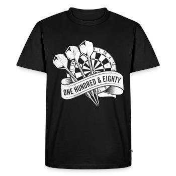 180 en fléchettes 180 fléchettes Fléchettes Vol 180 Fléchettes - T-shirt Premium bio Homme - noir - Devant - Nico (187cm)