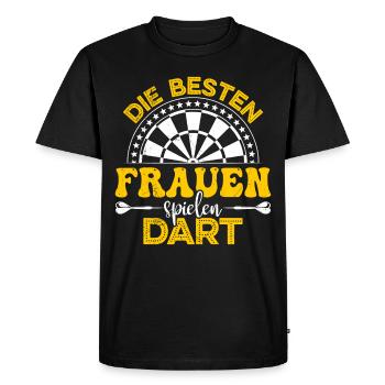 Beste Frauen Darts Damen Dartpfeile Zubehör Dart - Männer Premium Bio T-Shirt - Schwarz - Vorne - Nico (187cm)