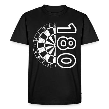 Fléchettes 180 Fléchettes Fléchettes Flèche 180 Fléchettes - T-shirt Premium bio Homme - noir - Devant - Nico (187cm)