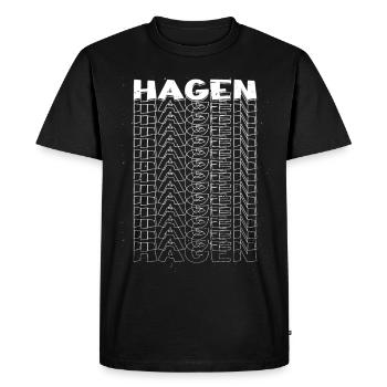 Hagen Allemagne City Font Skyline Accueil - T-shirt Premium bio Homme - noir - Devant - Nico (187cm)