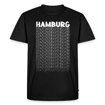 Hambourg Allemagne Ville Font Skyline Accueil - T-shirt Premium bio Homme - noir - Devant - Nico (187cm)