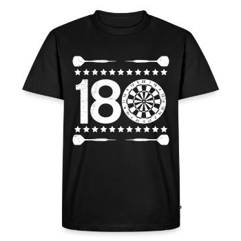 Fléchettes 180 Fléchettes Fléchettes Flèche 180 Fléchettes - T-shirt Premium bio Homme - noir - Devant - Nico (187cm)