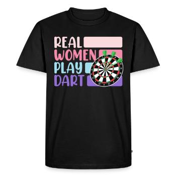 Real Women Play Darts Ladies Darts Accessories Darts - Men's Premium Organic T-Shirt - black - Front - Nico (187cm)