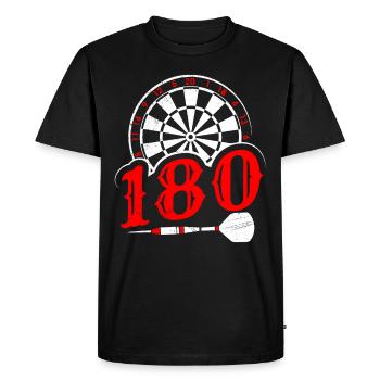 Fléchettes 180 Fléchettes Fléchettes Flèche 180 Fléchettes - T-shirt Premium bio Homme - noir - Devant - Nico (187cm)