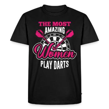 Great Women Play Darts Ladies Darts Accessories Darts - Men's Premium Organic T-Shirt - black - Front - Nico (187cm)
