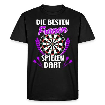 Frauen Darts Damen Dartscheibe Darts Zubehör Dart - Männer Premium Bio T-Shirt - Schwarz - Vorne - Nico (187cm)