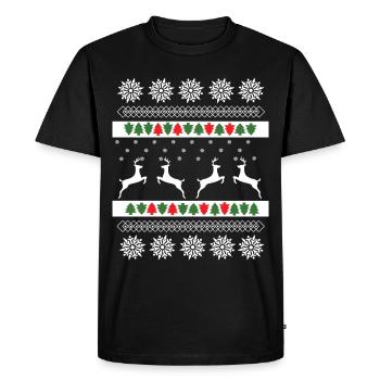 Pull de Noël Norwegian Pattern Rennes - T-shirt Premium bio Homme - noir - Devant - Nico (187cm)