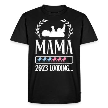 Maman 2023 charge enceinte Fille et Garçon Maman - T-shirt Premium bio Homme - noir - Devant - Nico (187cm)