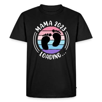 Maman 2023 enceinte d’une fille Garçon Maman - T-shirt Premium bio Homme - noir - Devant - Nico (187cm)