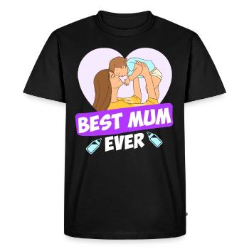 Meilleure maman de tous les temps Meilleure maman du monde Mère Enfant - T-shirt Premium bio Homme - noir - Devant - Nico (187cm)