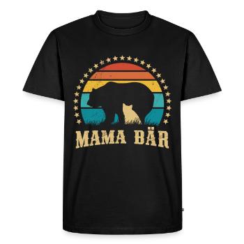 Mama Bear Family Children Daughter Son Mama - Men's Premium Organic T-Shirt - black - Front - Nico (187cm)