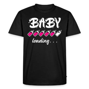 Chargement du bébé Enceinte d’une fille ou d’un garçon maman - T-shirt Premium bio Homme - noir - Devant - Nico (187cm)