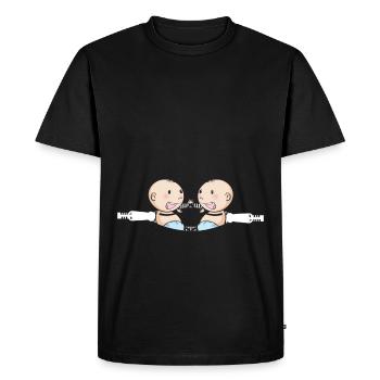 Mère Jumelles Frères et sœurs Jeunes filles Maman - T-shirt Premium bio Homme - noir - Devant - Nico (187cm)