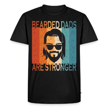 Les papas barbus sont Sronger - T-shirt Premium bio Homme - noir - Devant - Nico (187cm)