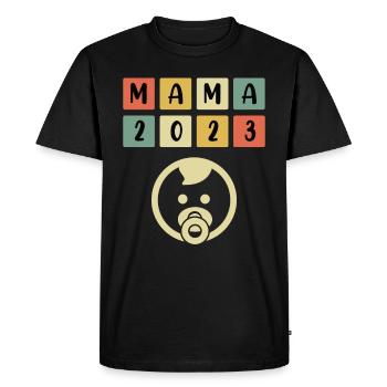 Maman 2023 Enceinte Fille Garçon Maman - T-shirt Premium bio Homme - noir - Devant - Nico (187cm)