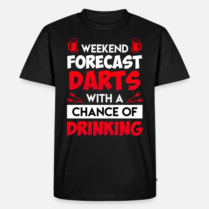 Wochenend Vorhersage Darts - Männer Premium Bio T-Shirt - Schwarz