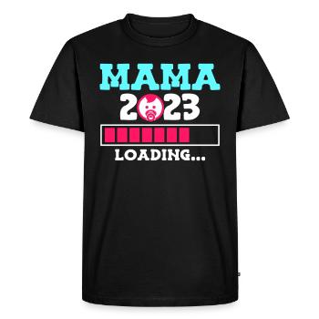 Mom 2023 Baby loading Pregnant with boy - Men's Premium Organic T-Shirt - black - Front - Nico (187cm)