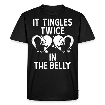 Twins Baby Love Tingling in the Stomach Baby Mom - Men's Premium Organic T-Shirt - black - Front - Nico (187cm)
