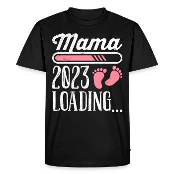 Mom 2023 loading Mother Pregnant Girl Mom - Men's Premium Organic T-Shirt - black - Front - Nico (187cm)