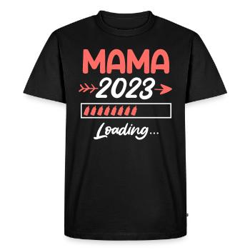 Maman 2023 enceinte d’une fille Maman - T-shirt Premium bio Homme - noir - Devant - Nico (187cm)