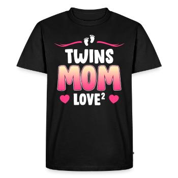 Maman Jumelle Love High 2 Mère de 2 Maman - T-shirt Premium bio Homme - noir - Devant - Nico (187cm)