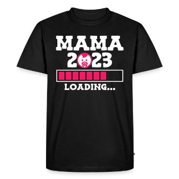 Mom 2023 Baby loading Pregnant with Girl - Men's Premium Organic T-Shirt - black - Front - Nico (187cm)