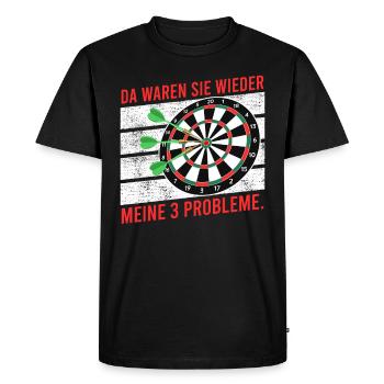Il y a encore mes 3 problèmes de fléchettes joueurs de fléchettes - T-shirt Premium bio Homme - noir - Devant - Nico (187cm)