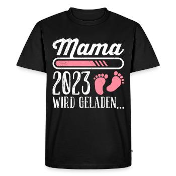 Mom 2023 loading Mother Pregnant Girl Mom - Men's Premium Organic T-Shirt - black - Front - Nico (187cm)