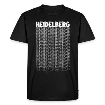 Heidelberg Allemagne City Font Skyline - T-shirt Premium bio Homme - noir - Devant - Nico (187cm)
