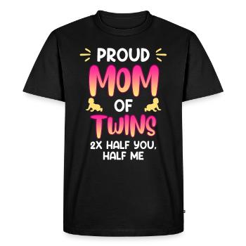 Jumeaux Parents de jumeaux Fière maman - T-shirt Premium bio Homme - noir - Devant - Nico (187cm)