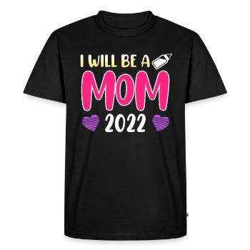 Mother 2022 pregnant with Young Girl Mom - Men's Premium Organic T-Shirt - black - Front - Nico (187cm)