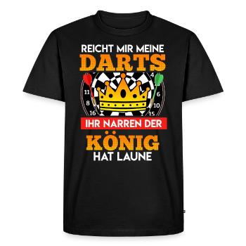 Donnez-moi les fléchettes leurs imbéciles le roi - T-shirt Premium bio Homme - noir - Devant - Nico (187cm)