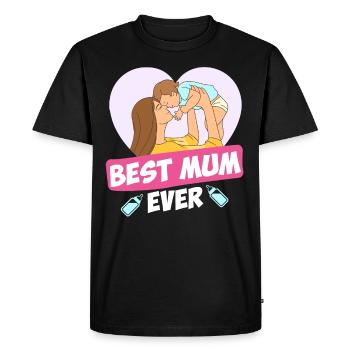 Meilleure maman de tous les temps Meilleure maman du monde Mère Enfant - T-shirt Premium bio Homme - noir - Devant - Nico (187cm)