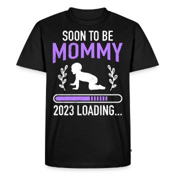 Maman pour être mère enceinte bébé chargement maman - T-shirt Premium bio Homme - noir - Devant - Nico (187cm)