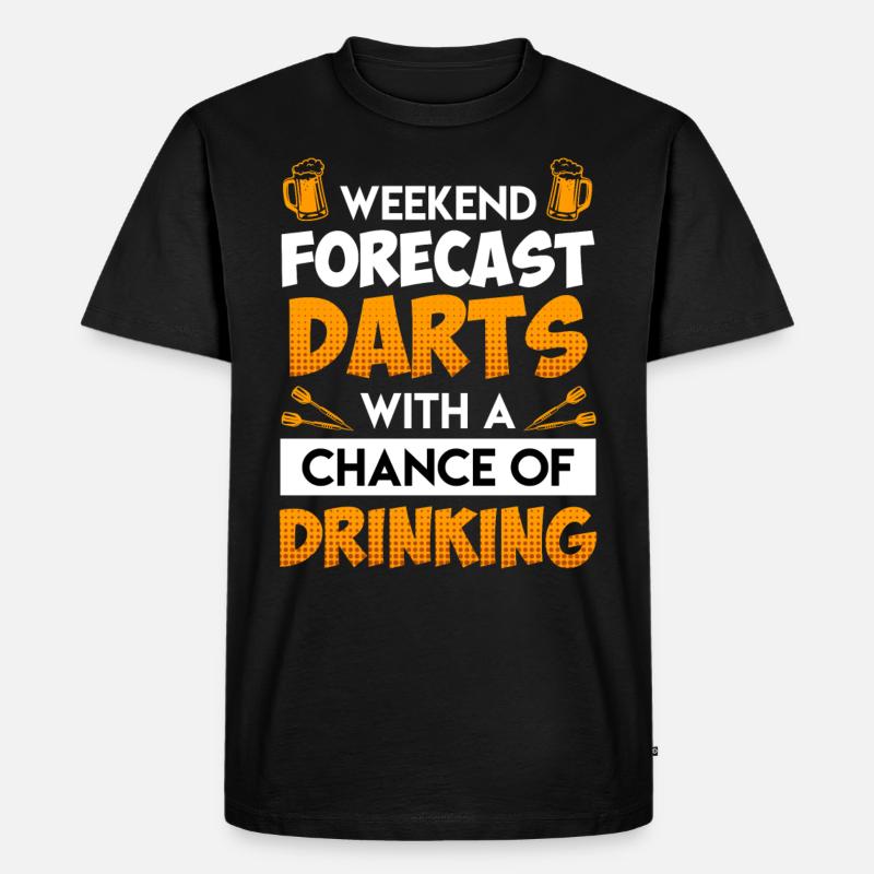 Wochenend Vorhersage Darts - Männer Premium Bio T-Shirt - Schwarz