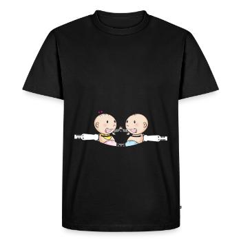 Mère Jumelles Frères et sœurs Jeunes filles Maman - T-shirt Premium bio Homme - noir - Devant - Nico (187cm)
