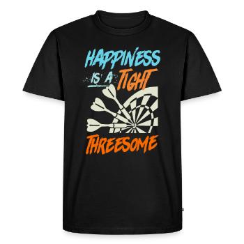 Le bonheur est un dicton serré thressome Dart - T-shirt Premium bio Homme - noir - Devant - Nico (187cm)