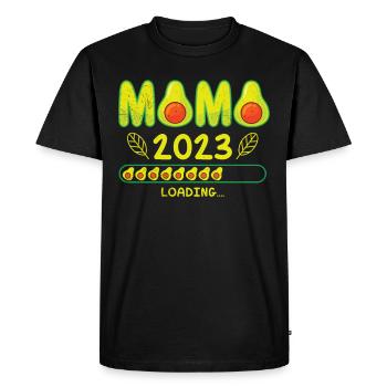 Mom 2023 loading Pregnancy Baby Avocado - Men's Premium Organic T-Shirt - black - Front - Nico (187cm)