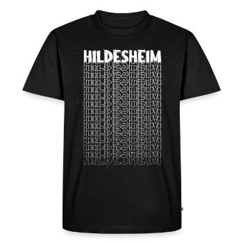 Hildesheim Allemagne City Font Skyline - T-shirt Premium bio Homme - noir - Devant - Nico (187cm)