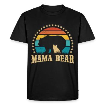 Mama Bear Family Children Daughter Son Mama - Men's Premium Organic T-Shirt - black - Front - Nico (187cm)
