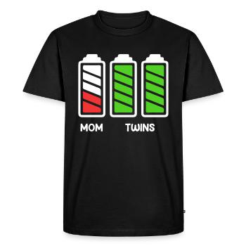 Mère jumelle Mère de 2 enfants Enceinte de jumeaux - T-shirt Premium bio Homme - noir - Devant - Nico (187cm)