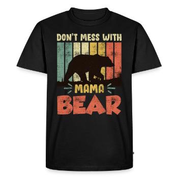 Mama Bear Family Children Daughter Son Mama - Men's Premium Organic T-Shirt - black - Front - Nico (187cm)