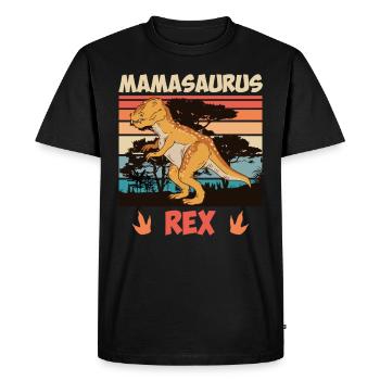 Dinosaur Kids Mamasaurus Rex Mother Mom - Men's Premium Organic T-Shirt - black - Front - Nico (187cm)